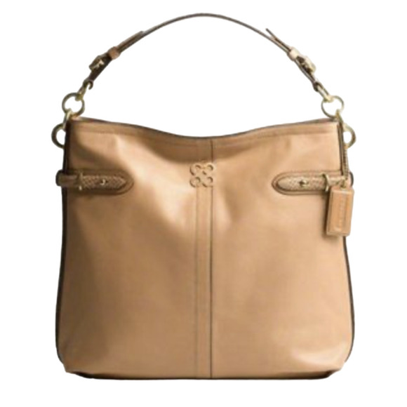 COACH Soft Colette Leather Hobo Shoulder Bag Tote Tan CAMEL NWOT - Picture 1 of 16